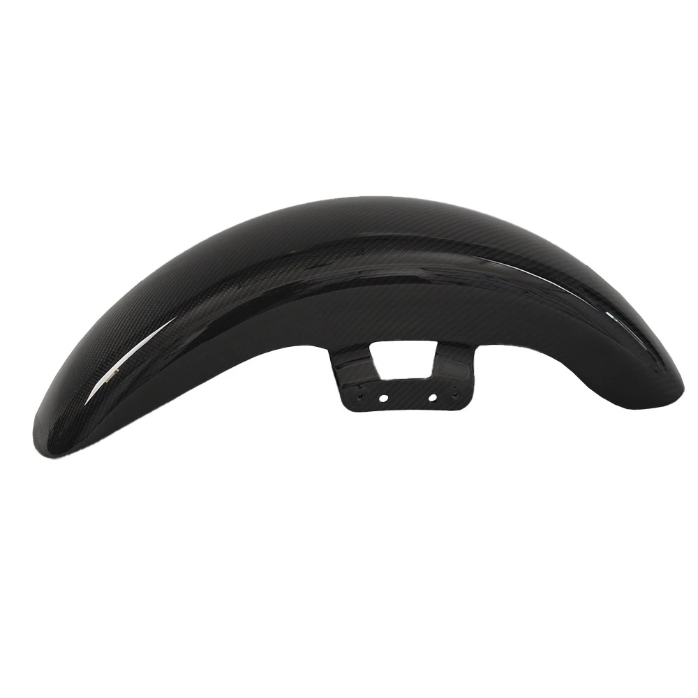 Custom World 3K Carbon Fiber Front Fender with Pre-Drilled Mounting Holes for  Touring 23.5-25